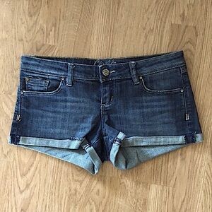 GARAGE, Denim low rise Short Shorts with cuff. Size 1